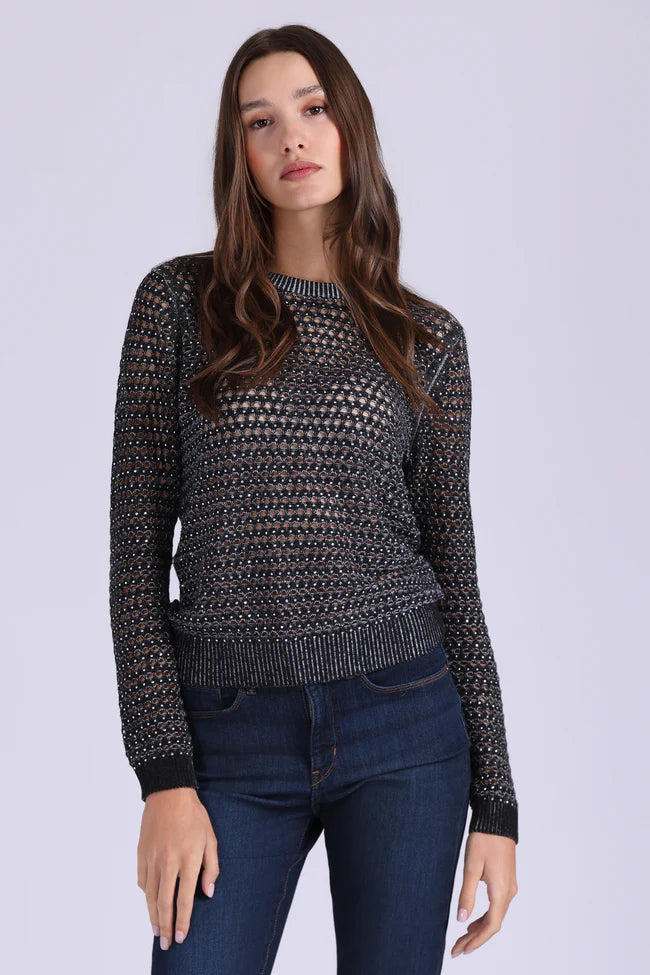 Minnie Rose, Mesh Studded Crew