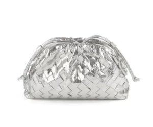 Jackie - Woven Metallic Clutch