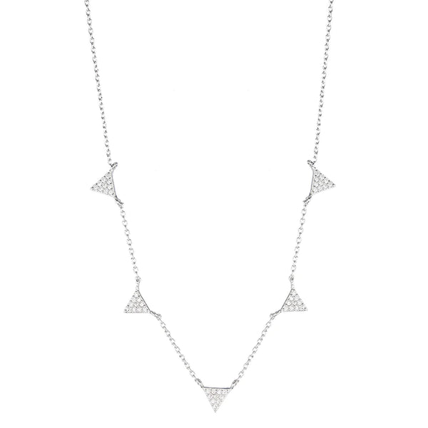 Melrose - Pave Triangle Drops Necklace
