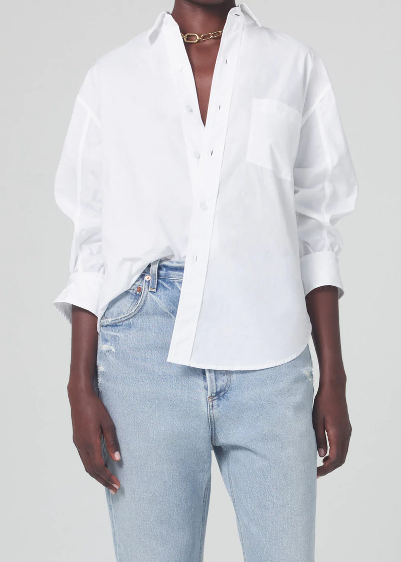 Kayla - Button Down Shirt, White