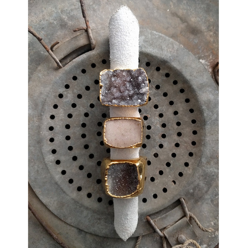 Druzy Gold Rings