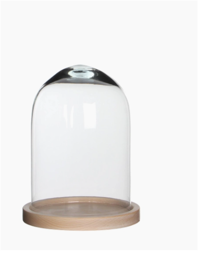 A + R, Cover Glass on Wood Plate