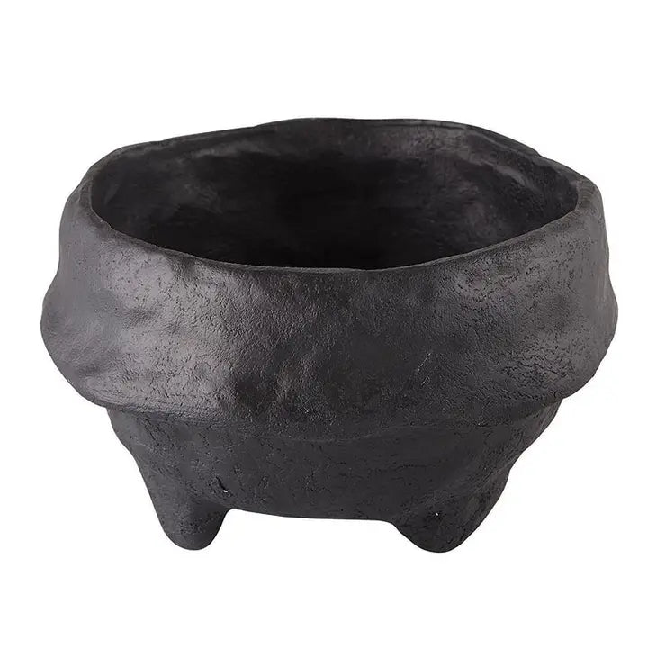 A + R, Paper Mache Bowl, Black
